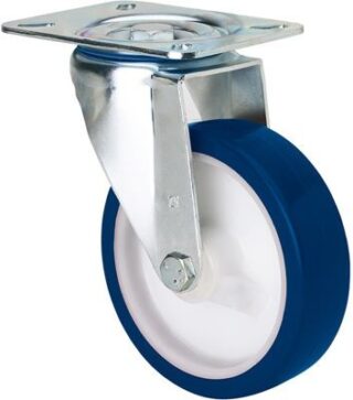 ALEX - RUEDA GIRATORIA.PLACA 10ZV200-POAR POLIAMIX BLANCO-POLIUR.AZUL EJE RODILLOS