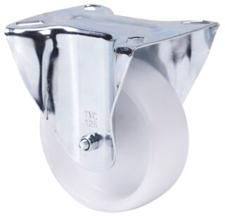 ALEX - RUEDA FIJA 17TVC125-TP POLIAMIX BLANCO EJE LISO