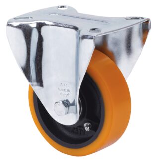 ALEX - RUEDA FIJA 17TV150-HUB HIERRO-POLIUR.NARANJA EJE BOLAS