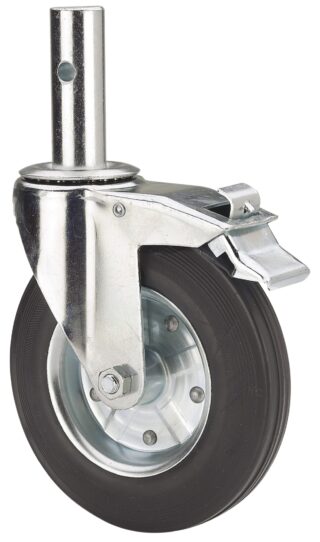 ALEX - RUEDA GIRATORIA.ANDAMIO EUR. FRENO 201-200-8 METALICO-GOMA NEGRA RODILLOS