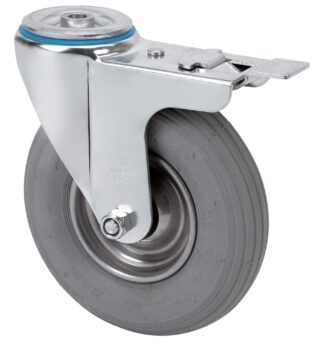 ALEX - RUEDA GIRATORIA.AGUJERO M12 FRENO 20ZVFD200-RILR METALICO-NEUMATICA GRIS RODIL