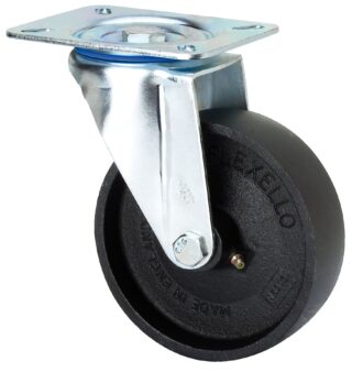 ALEX - RUEDA GIRATORIA.PLACA 10ZVL80-TA HIERRO FUNDIDO EJE LISO