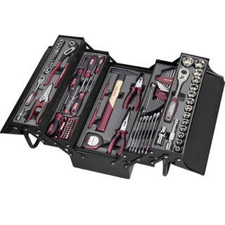 KRAFTWERK - herramientas, equipada, 1/4"+1/2", negra, 106 pzas.