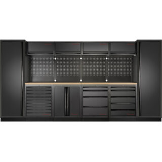 KRAFTWERK - MOBILIO-EX BLK Mueble modular 6 elementos Encimera Haya