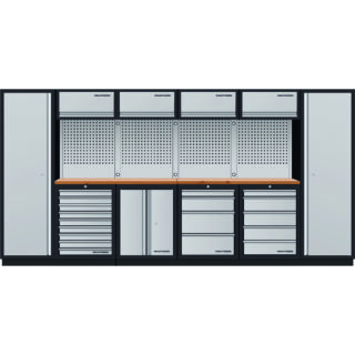 KRAFTWERK - Mueble modular 6 elementos, 2000x3920x488 Encimera Haya