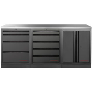 KRAFTWERK - MOBILIO BLK Mueble modular 3 elementos, Encimera Acero inoxidable