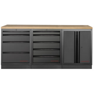 KRAFTWERK - MOBILIO BLK Mueble modular 3 elementos, Encimera Haya