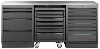 KRAFTWERK - MOBILIO BLK Mueble modular 3 elementos, Encimera Acero inoxidable