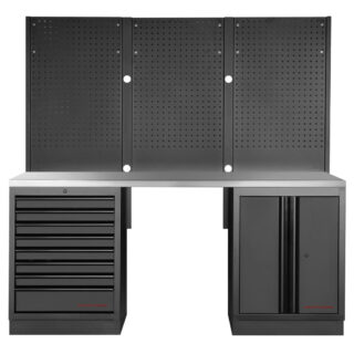 KRAFTWERK - MOBILIO BLK Mueble modular 2 elementos, Encimera Acero inoxidable