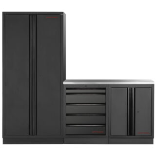 KRAFTWERK - MOBILIO BLK Mueble modular 3 elementos, Encimera Acero inoxidable