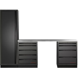 KRAFTWERK - MOBILIO BLK Mueble modular 3 elementos, Encimera Acero inoxidable