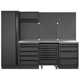 KRAFTWERK - MOBILIO BLK Mueble modular 4 elementos (1 esquina), Encimera Acero inoxidable