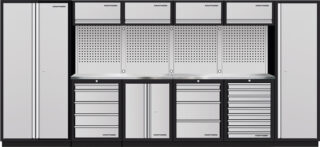 KRAFTWERK - MOBILIO Mueble modular 6 elementos, 2000x2955x488 Encimera Acero Inox.