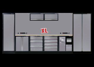 KING TONY - Mobiliario de taller 4 muebles y armarios - color gris versión XL