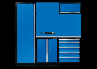 KING TONY - Medio mobiliario de taller opción izquierda azul "acero inoxidable"