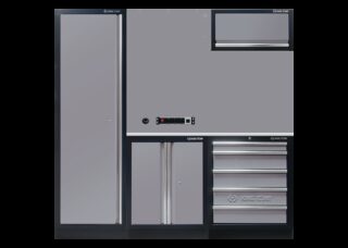 KING TONY - Medio mobiliario de taller opción izquierda gris "acero inoxidable"