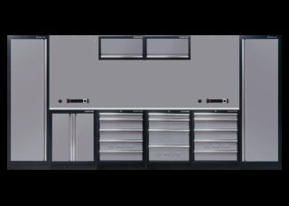 KING TONY - Mobiliario de taller completo color gris "acero inoxidable"