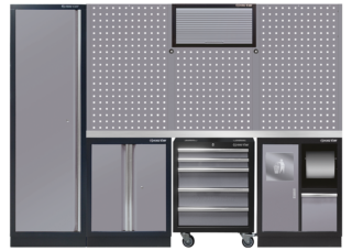 KING TONY - Mobiliario de taller 3 muebles gris "acero inoxidable"