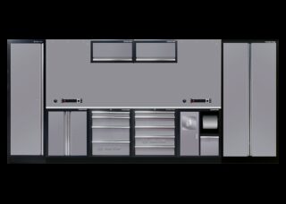 KING TONY - Mobiliario de taller 4 muebles y armarios - color gris "inoxidable"