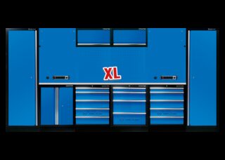 KING TONY - Mobiliario de taller completo color azul "acero inoxidable"versión XL