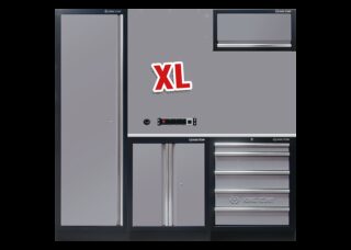 KING TONY - Medio mobiliario de taller opción izquierda gris acero inoxidable XL