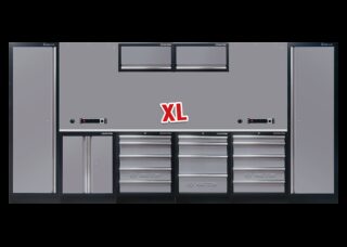 KING TONY - Mobiliario de taller completo color gris acero inoxidable versión XL