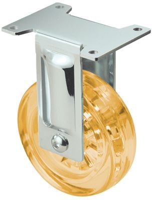 ALEX - RUEDA FIJA PULIDA 17MDC75 POLICARBONATO-POLIUR.NARANJA EJE LISO