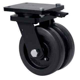 ALEX - RUEDA GIRATORIA.PLACA MEC.DIR.10HLGMD250-HGB HIERRO-GOMA NEGRA NATUR(DOBLE)BOL