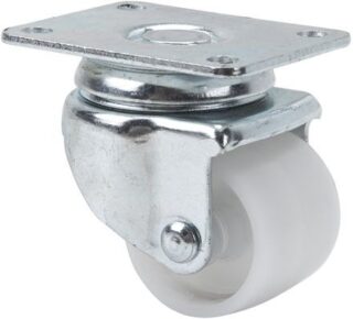 ALEX - RUEDA GIRATORIA.PLACA 10IBS40-KP POLIAMIX BLANCO EJE LISO