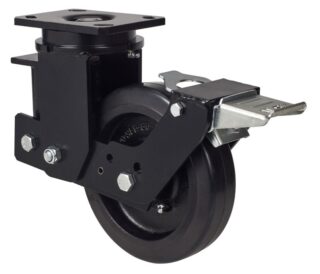 ALEX - RUEDA GIRATORIA.PLACA FR.10HLSBFN200-HGB SUSPENSION GOMA NEGRA NATURAL BOLAS
