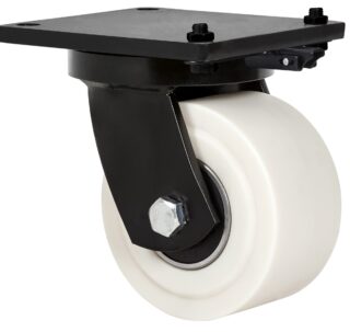 ALEX - RUEDA GIRATORIA.PLACA MEC.DIR.(ANCHA) 10HLBMD100A-NFB NYLON FUNDIDO EJE BOLAS