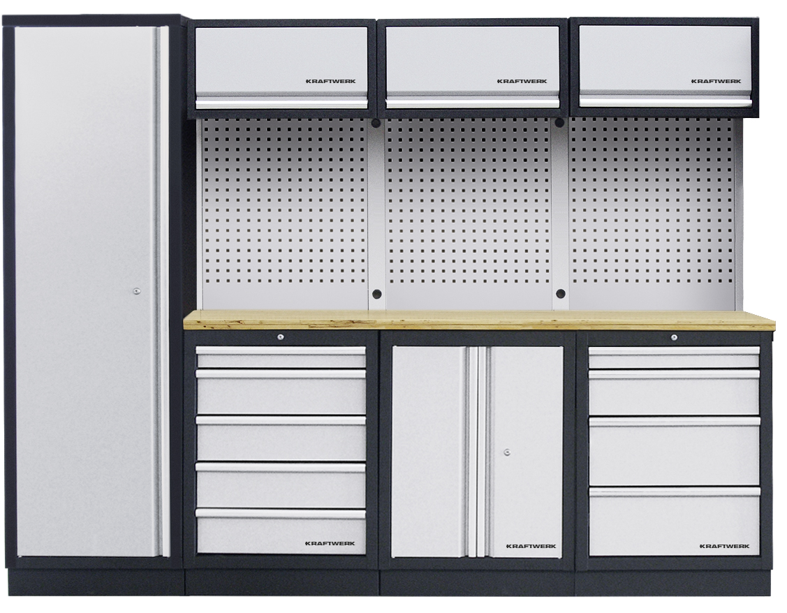 KRAFTWERK - MOBILIO Mueble modular 4 elementos, 2000x2640x488 Encimera Haya