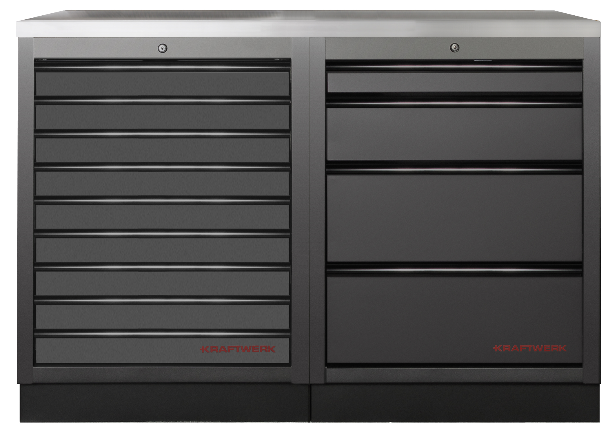 KRAFTWERK - MOBILIO BLK Mueble modular 2 elementos, Encimera Acero inoxidable
