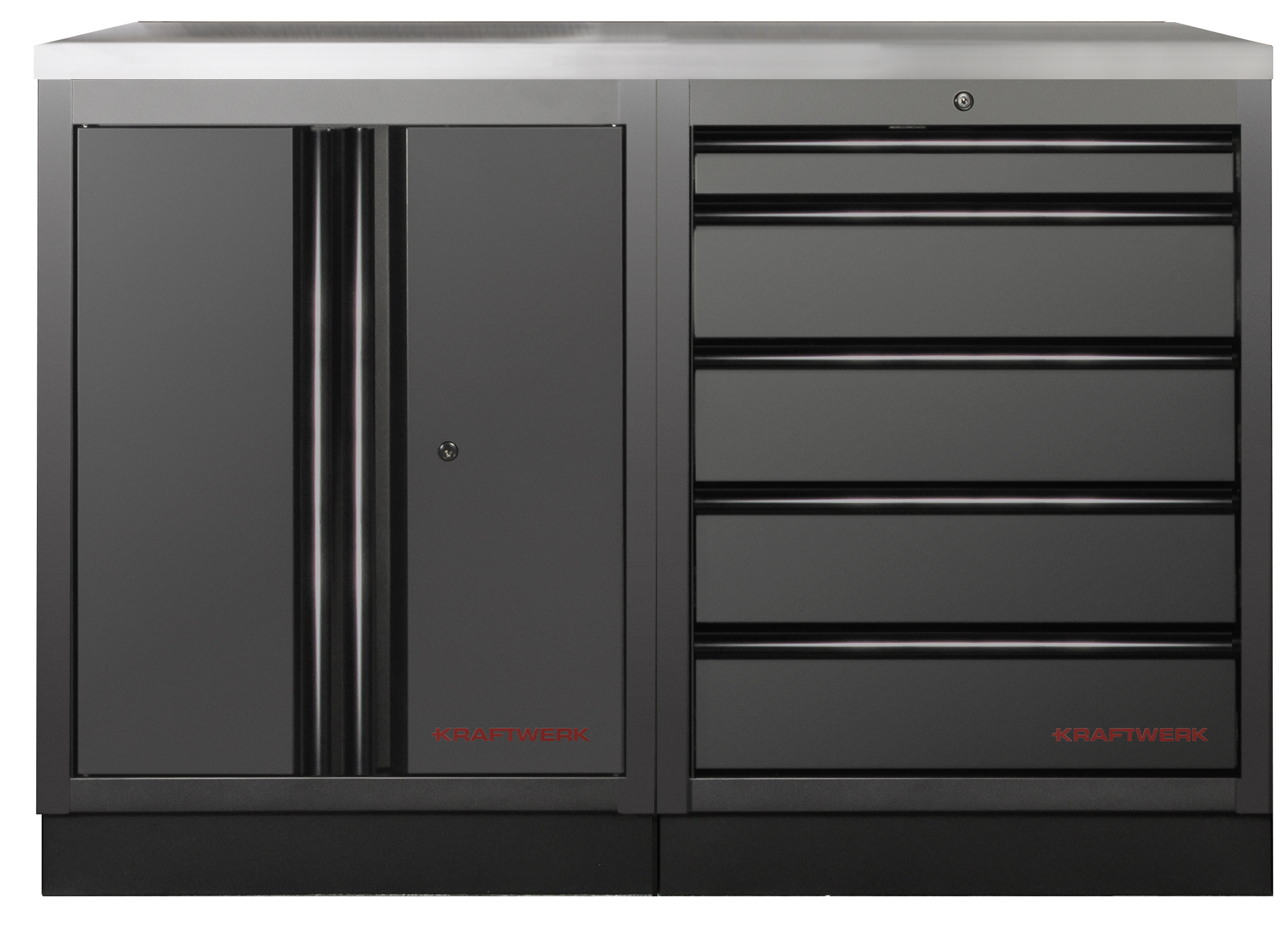 KRAFTWERK - MOBILIO BLK Mueble modular 2 elementos, Encimera Acero inoxidable