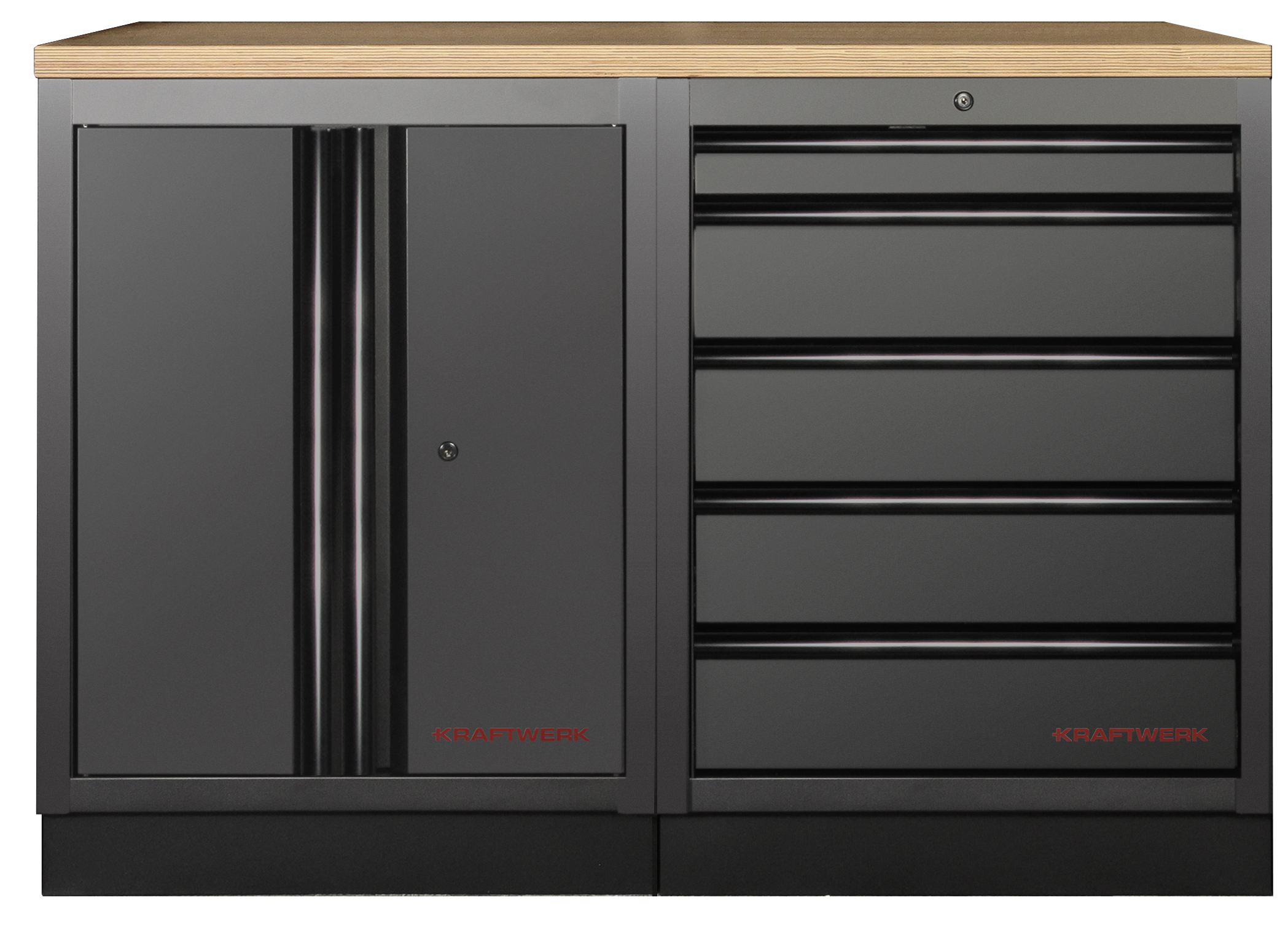 KRAFTWERK - MOBILIO BLK Mueble modular 2 elementos, Encimera Haya