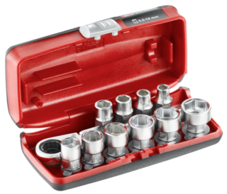 FACOM - JUEGO VASOS HEX 1/4 6P MM 11PC FACOM