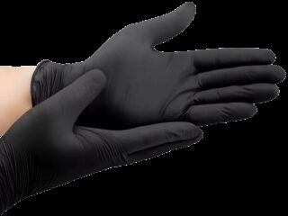 SANTEX - CAJA DE 100 GUANTES DESECHABLES DE NITRILO NEGRO REFORZADO T-L