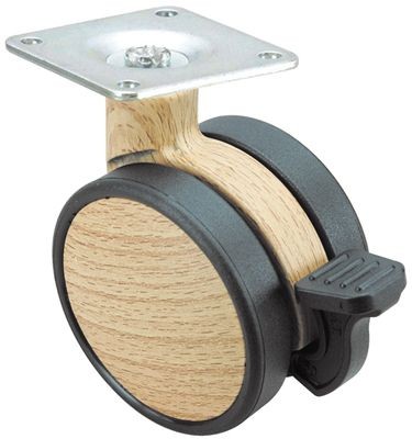 ALEX - RUEDA GIRATORIA.PLACA FRENO 10DKMF50 NYLON-MADERA HAYA