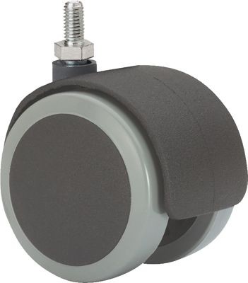 ALEX - RUEDA GIRATORIA.ESPIGA ROSCADA M10x15 50DKPU50 NYLON-POLIUR.NEGRO/GRIS