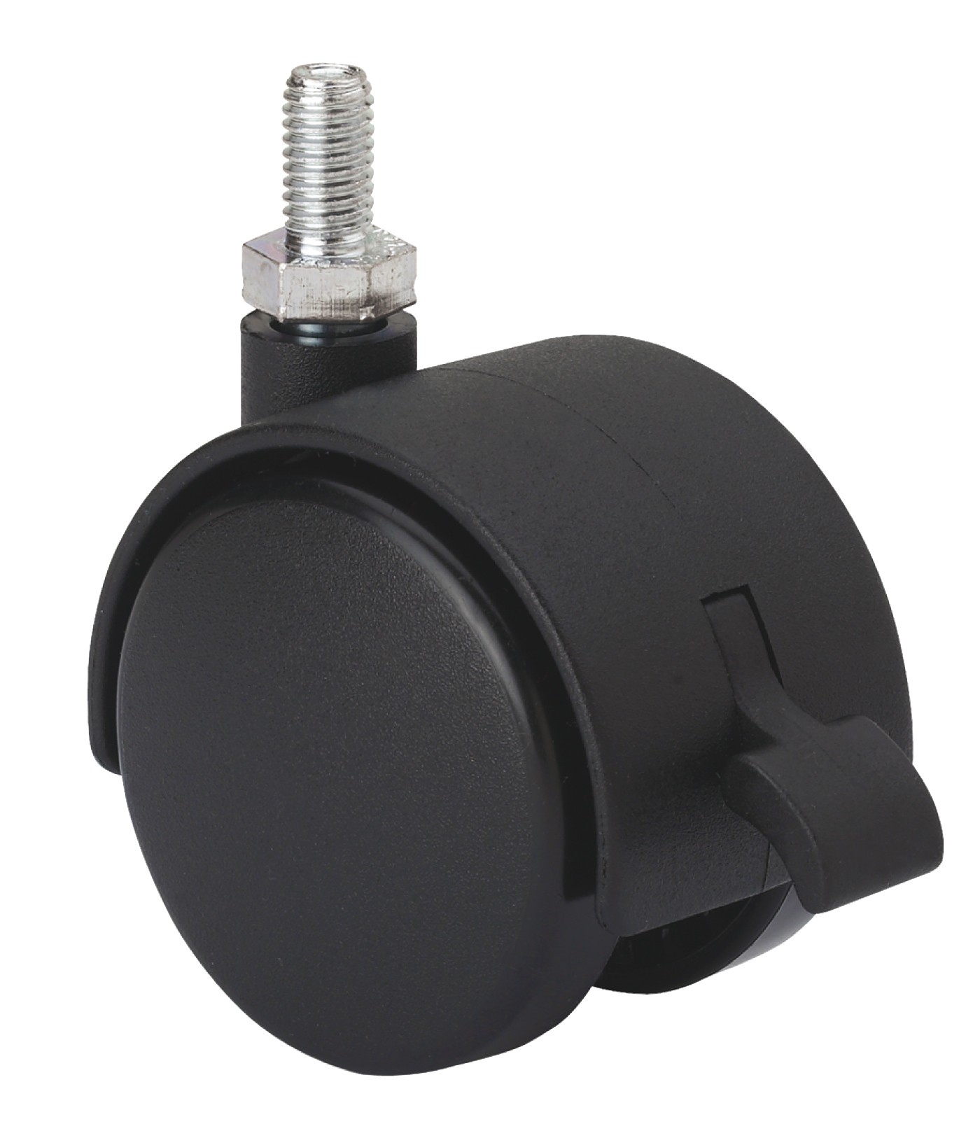 ALEX - RUEDA GIRATORIA.ESPIGA ROSCADA M10x15 FRENO 50DKF60 POLIAMIX NEGRO