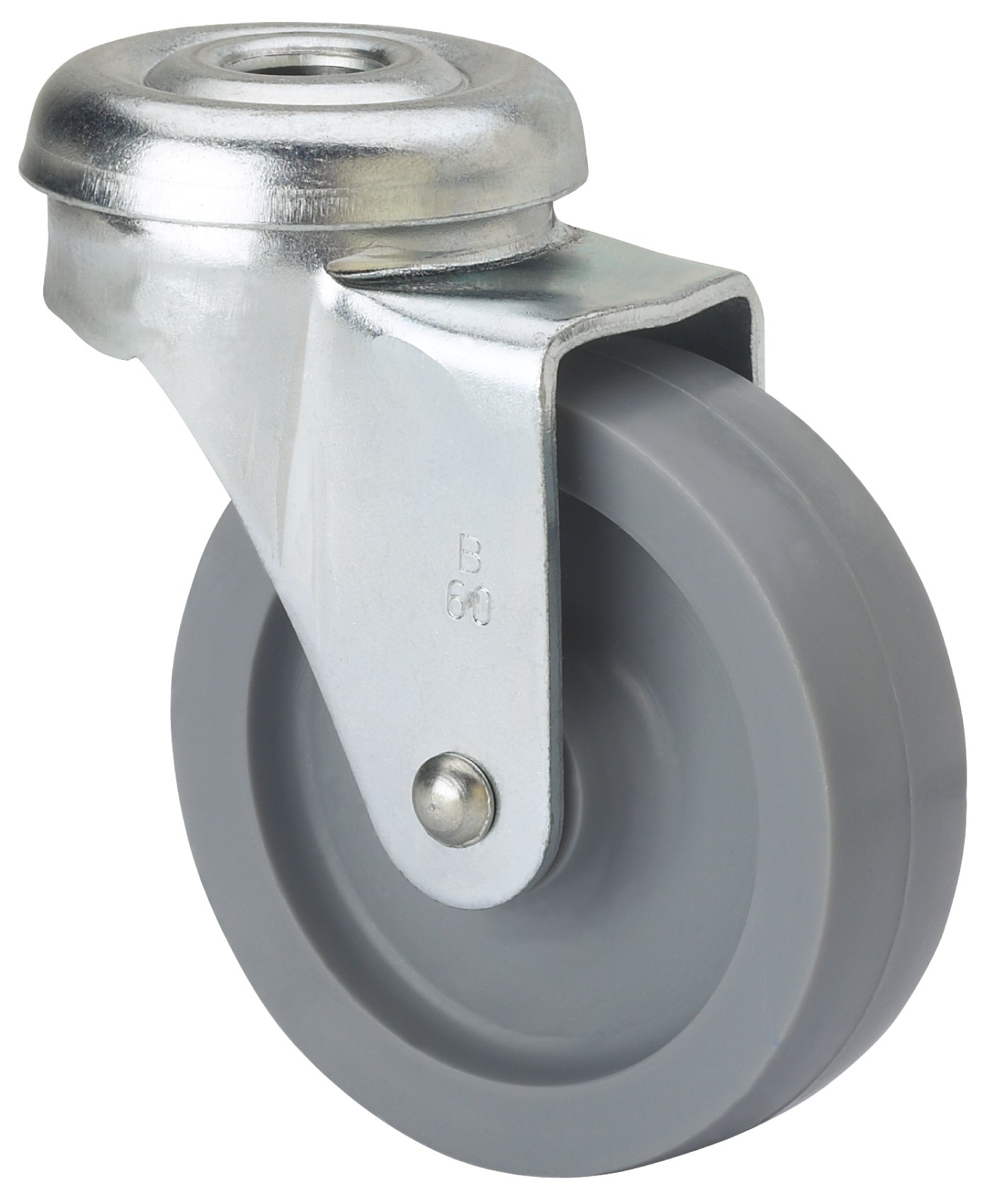 ALEX - RUEDA GIRATORIA.AGUJERO M10 602-050-4 POLIAMIX GRIS EJE LISO