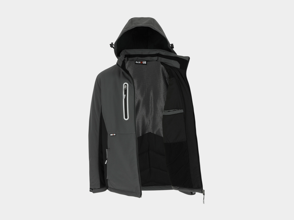 Herock - CHAQUETA TARIS - L GRIS ANTRACITA/NEGRO Tejido laminado: 300 g/m² - Exterior: 100% poliéster Ripstop con estiramiento mecánico - Interior: 100% microfelpa de poliéster - Acolchado: 100% poliéster - Forro: 100% poliéster - Forro interior reflectante de calor: 100% malla de poliéster - Imagen 5