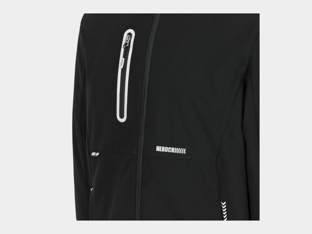 Herock - CHAQUETA TARIS - XS NEGRO Tejido laminado: 300 g/m² - Exterior: 100% poliéster Ripstop con estiramiento mecánico - Interior: 100% microfelpa de poliéster - Acolchado: 100% poliéster - Forro: 100% poliéster - Forro interior reflectante de calor: 100% malla de poliéster - Imagen 8
