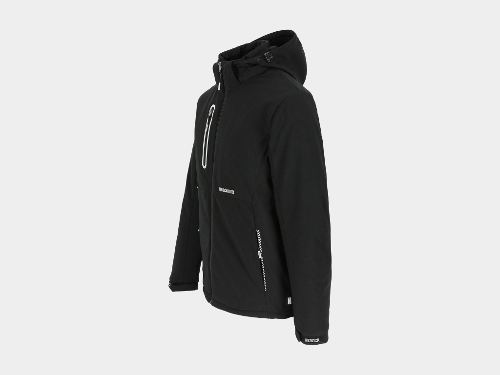 Herock - CHAQUETA TARIS - XS NEGRO Tejido laminado: 300 g/m² - Exterior: 100% poliéster Ripstop con estiramiento mecánico - Interior: 100% microfelpa de poliéster - Acolchado: 100% poliéster - Forro: 100% poliéster - Forro interior reflectante de calor: 100% malla de poliéster - Imagen 3