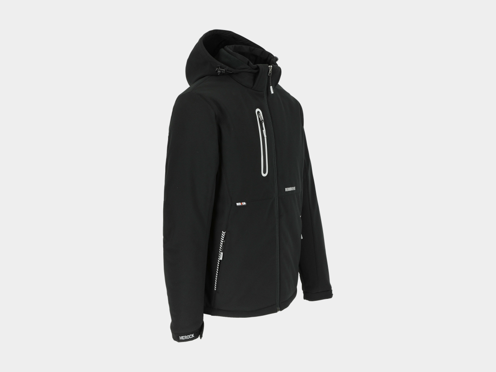 Herock - CHAQUETA TARIS - XS NEGRO Tejido laminado: 300 g/m² - Exterior: 100% poliéster Ripstop con estiramiento mecánico - Interior: 100% microfelpa de poliéster - Acolchado: 100% poliéster - Forro: 100% poliéster - Forro interior reflectante de calor: 100% malla de poliéster - Imagen 2
