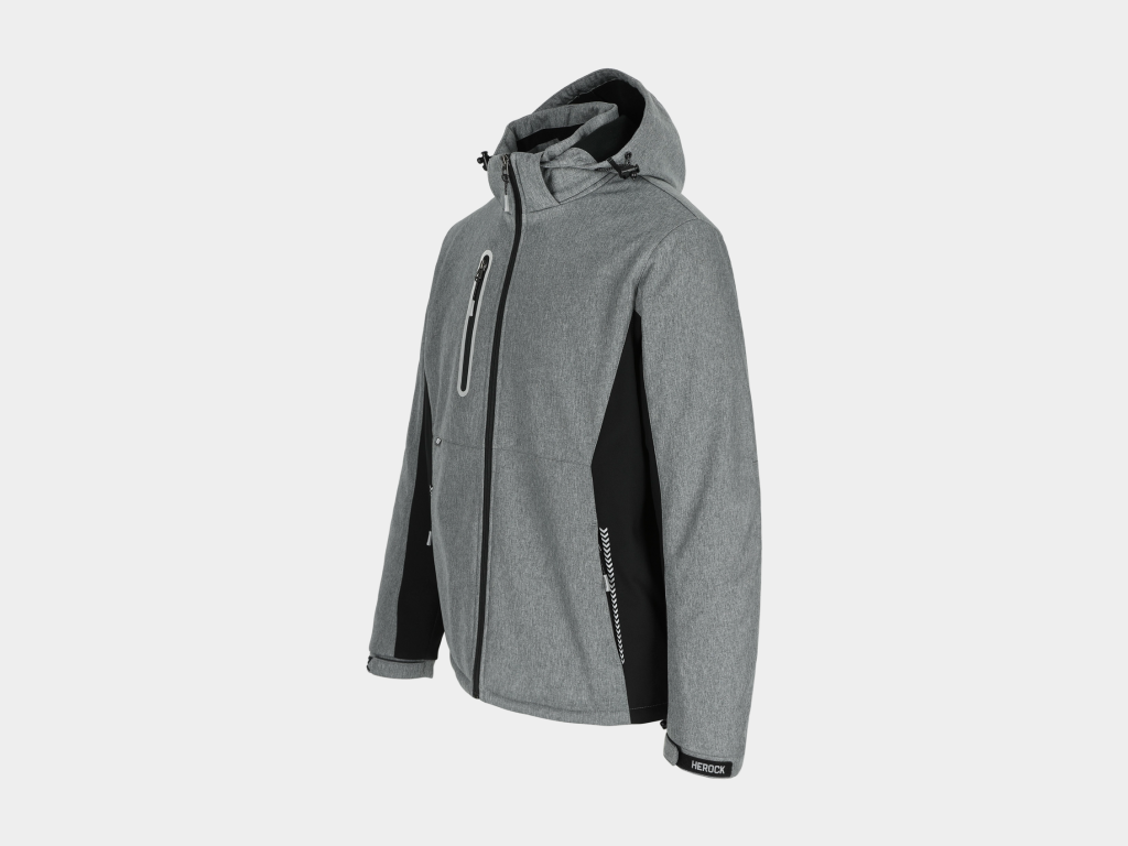 Herock - CHAQUETA TARIS - S GRIS VIGORE/NEGRO Tejido laminado: 300 g/m² - Exterior: 100% poliéster Ripstop con estiramiento mecánico - Interior: 100% microfelpa de poliéster - Acolchado: 100% poliéster - Forro: 100% poliéster - Forro interior reflectante de calor: 100% malla de poliéster - Imagen 3