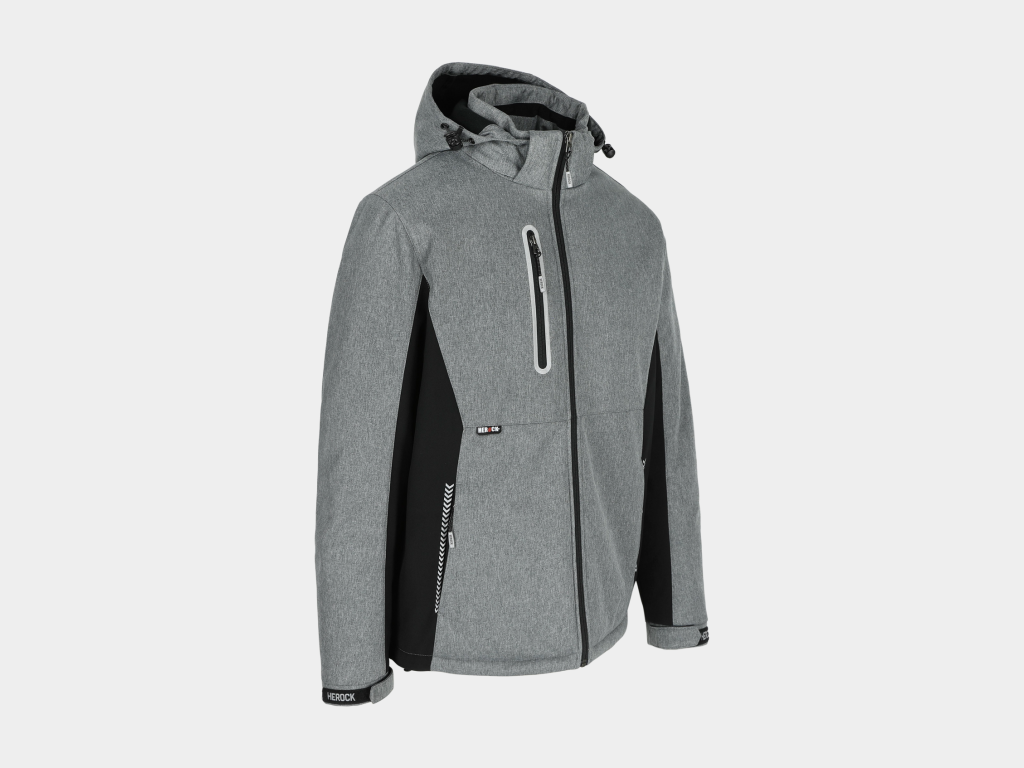 Herock - CHAQUETA TARIS - S GRIS VIGORE/NEGRO Tejido laminado: 300 g/m² - Exterior: 100% poliéster Ripstop con estiramiento mecánico - Interior: 100% microfelpa de poliéster - Acolchado: 100% poliéster - Forro: 100% poliéster - Forro interior reflectante de calor: 100% malla de poliéster - Imagen 2