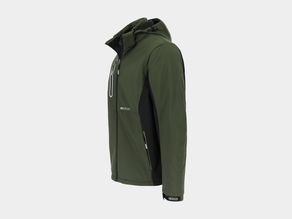 Herock - CHAQUETA TARIS - L CAQUI OSCURO/NEGRO Tejido laminado: 300 g/m² - Exterior: 100% poliéster Ripstop con estiramiento mecánico - Interior: 100% microfelpa de poliéster - Acolchado: 100% poliéster - Forro: 100% poliéster - Forro interior reflectante de calor: 100% malla de poliéster - Imagen 2