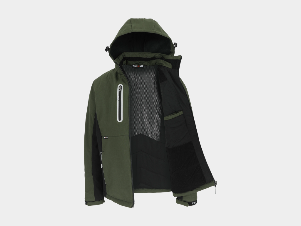 Herock - CHAQUETA TARIS - L CAQUI OSCURO/NEGRO Tejido laminado: 300 g/m² - Exterior: 100% poliéster Ripstop con estiramiento mecánico - Interior: 100% microfelpa de poliéster - Acolchado: 100% poliéster - Forro: 100% poliéster - Forro interior reflectante de calor: 100% malla de poliéster - Imagen 3