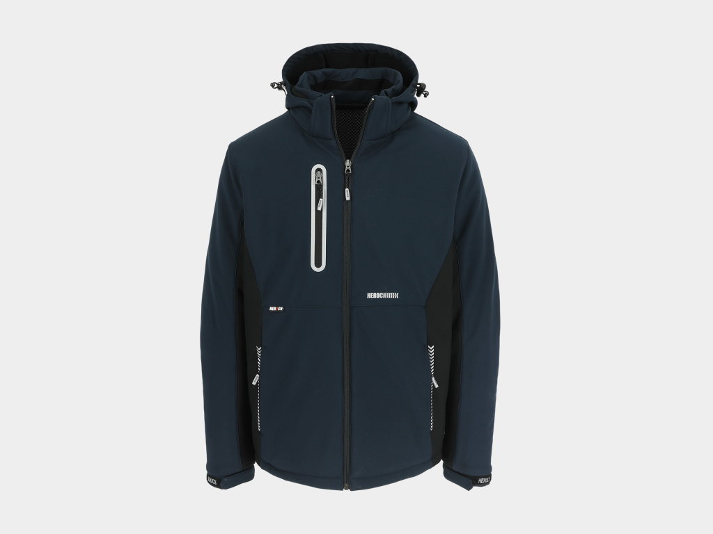 Herock - CHAQUETA TARIS - XXXL AZUL MARINO/NEGRO Tejido laminado: 300 g/m² - Exterior: 100% poliéster Ripstop con estiramiento mecánico - Interior: 100% microfelpa de poliéster - Acolchado: 100% poliéster - Forro: 100% poliéster - Forro interior reflectante de calor: 100% malla de poliéster